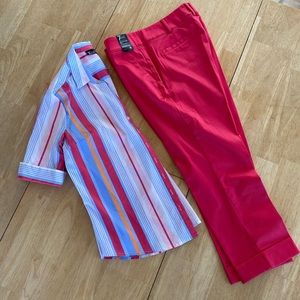 New York and Co 7th Avenue Design blouse and pants set, new with tags.